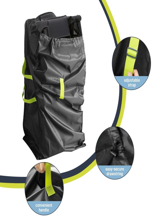 DMS PROTECTOR Gate Cheak Stroller Bag for Airplane Travel, Standard or Double Stroller Travel Bag For Airplane, Waterproof Travel Carry Bag, Large Stroller Cover, Black - Image 4